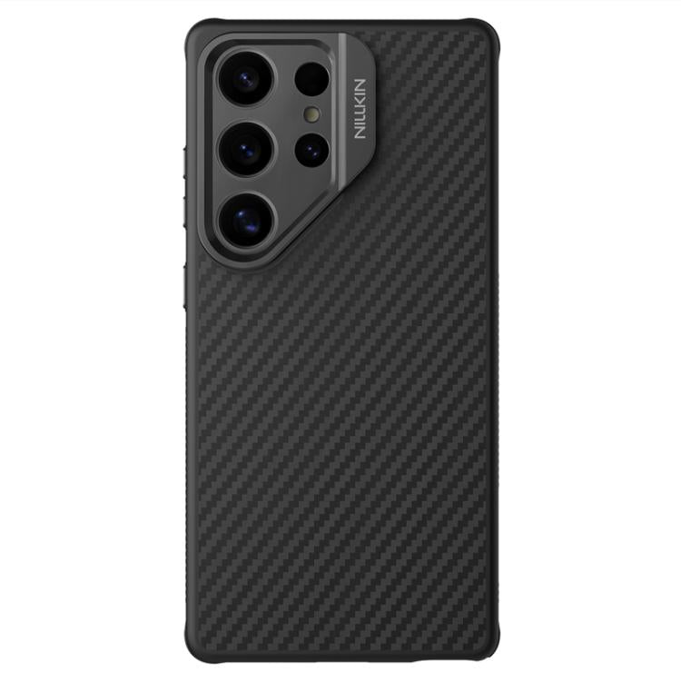 For Samsung Galaxy S25 Ultra 5G NILLKIN Aramid Fiber Fine Hole Phone Case - Black