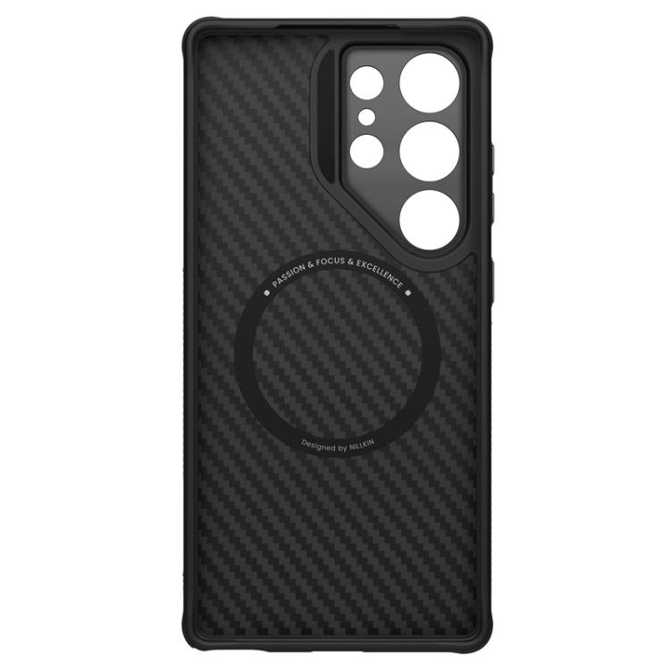For Samsung Galaxy S25 Ultra 5G NILLKIN Aramid Fiber Fine Hole Phone Case - Black