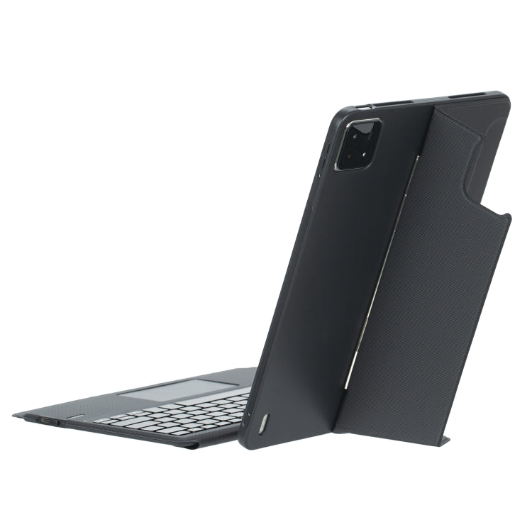 For Xiaomi Pad 6S Pro 12.4 T0N10-AS Detachable Rotating Backlit Touch Bluetooth Keyboard Case - Black