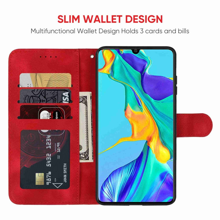 For Huawei P30 Skin Feel Geometric Lines Leather Phone Case