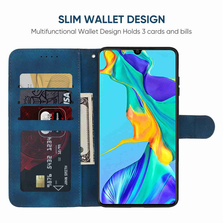 For Huawei P30 Skin Feel Geometric Lines Leather Phone Case