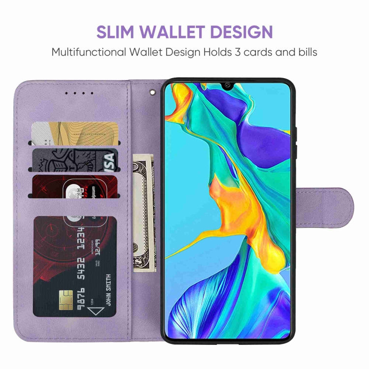 For Huawei P30 Skin Feel Geometric Lines Leather Phone Case