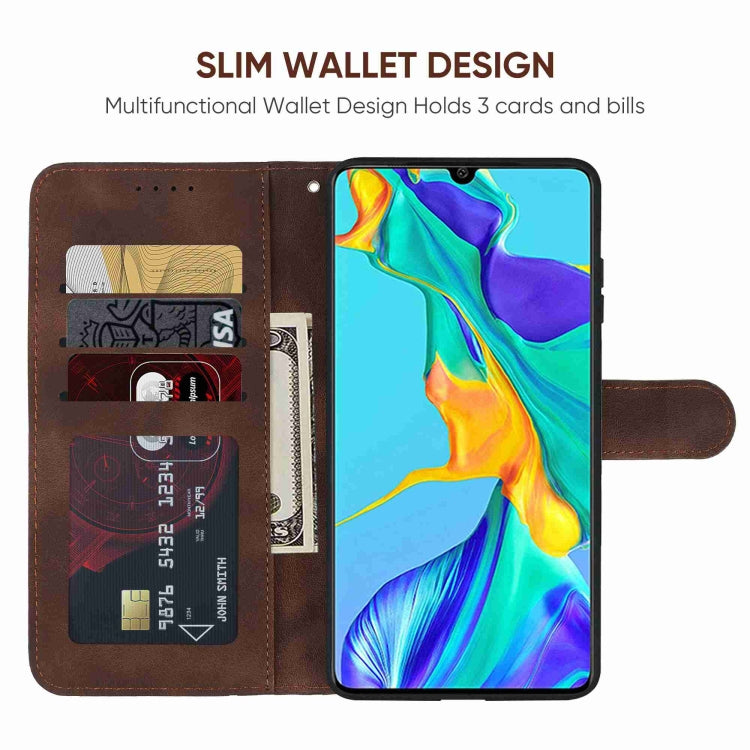 For Huawei P30 Skin Feel Geometric Lines Leather Phone Case
