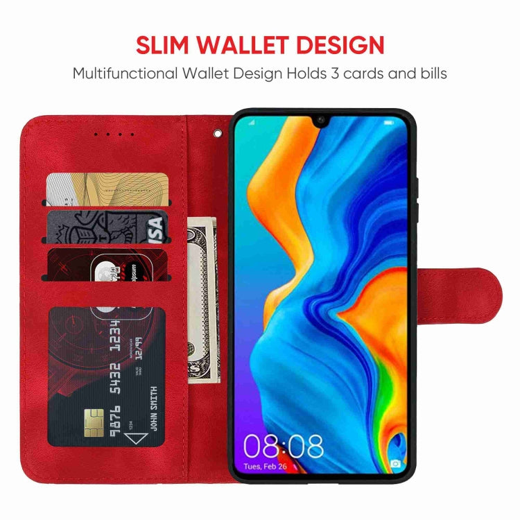 For Huawei P30 Lite Skin Feel Geometric Lines Leather Phone Case