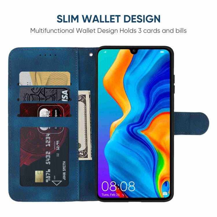 For Huawei P30 Lite Skin Feel Geometric Lines Leather Phone Case
