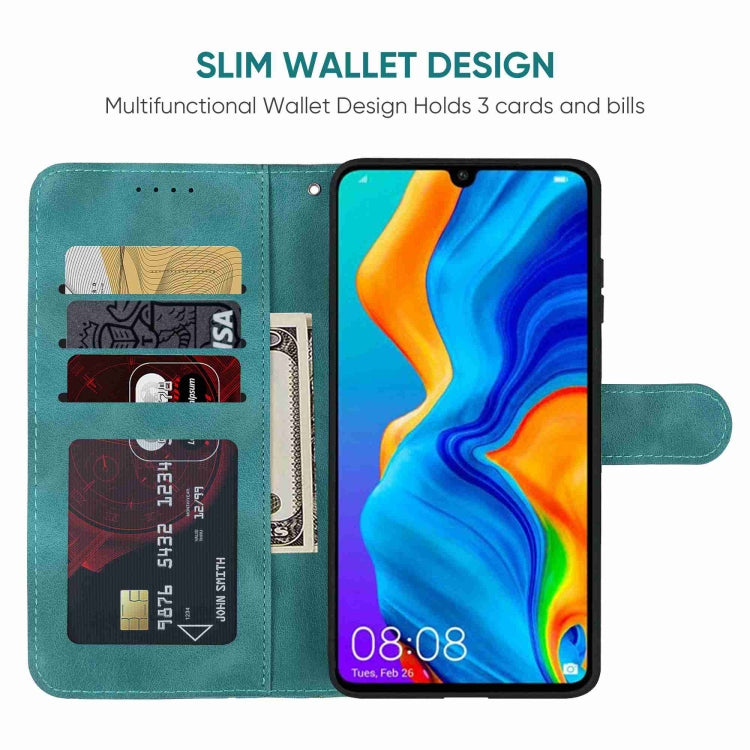 For Huawei P30 Lite Skin Feel Geometric Lines Leather Phone Case