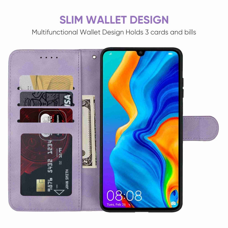 For Huawei P30 Lite Skin Feel Geometric Lines Leather Phone Case