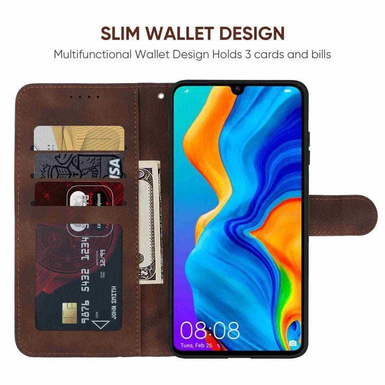 For Huawei P30 Lite Skin Feel Geometric Lines Leather Phone Case