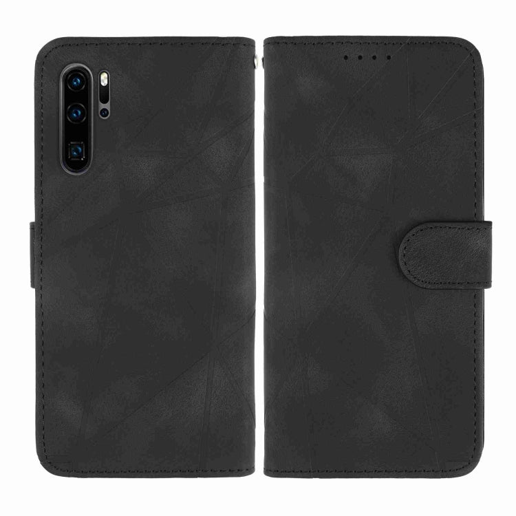 For Huawei P30 Pro Skin Feel Geometric Lines Leather Phone Case