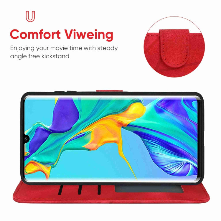 For Huawei P30 Pro Skin Feel Geometric Lines Leather Phone Case