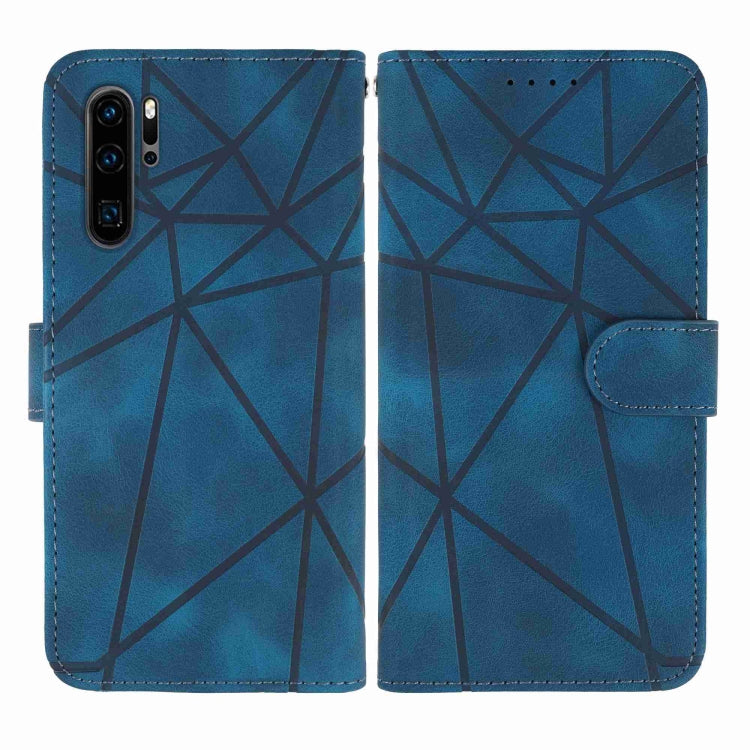 For Huawei P30 Pro Skin Feel Geometric Lines Leather Phone Case