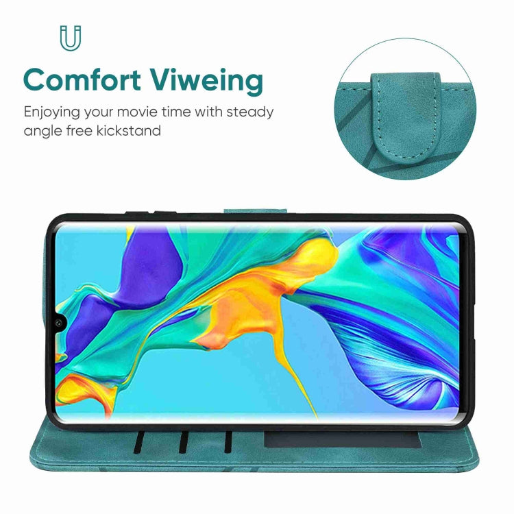 For Huawei P30 Pro Skin Feel Geometric Lines Leather Phone Case