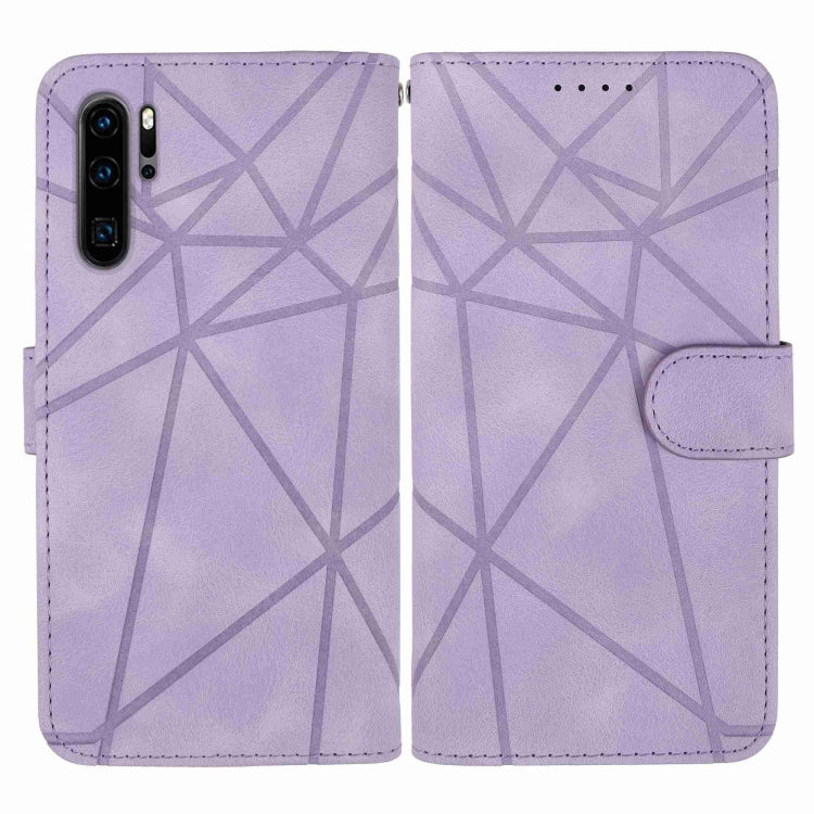 For Huawei P30 Pro Skin Feel Geometric Lines Leather Phone Case