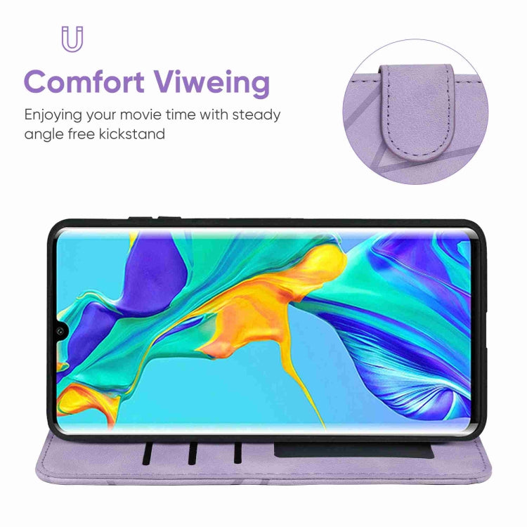 For Huawei P30 Pro Skin Feel Geometric Lines Leather Phone Case
