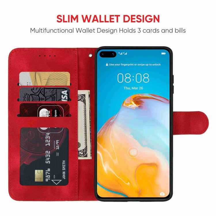 For Huawei P40 Skin Feel Geometric Lines Leather Phone Case