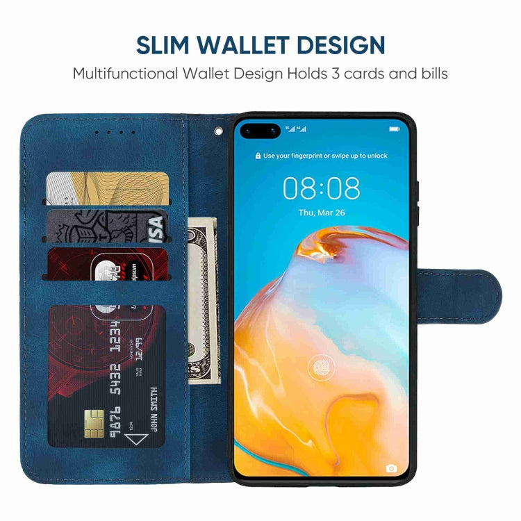 For Huawei P40 Skin Feel Geometric Lines Leather Phone Case