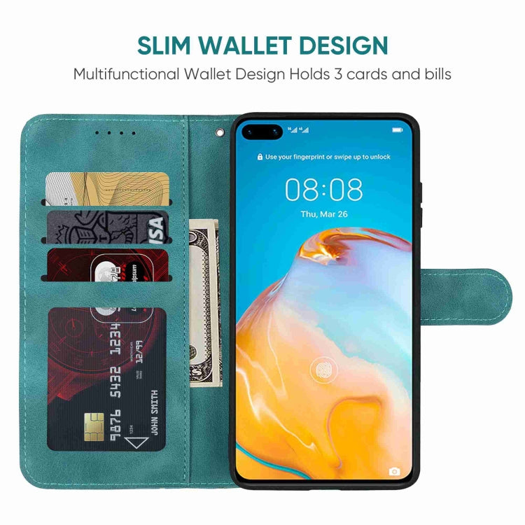 For Huawei P40 Skin Feel Geometric Lines Leather Phone Case