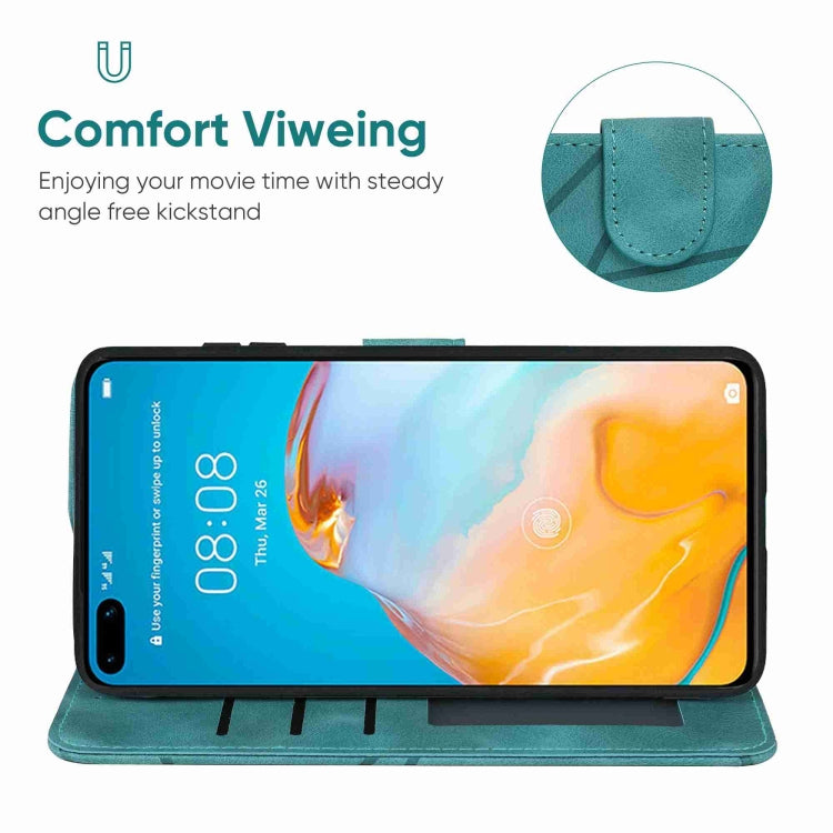For Huawei P40 Skin Feel Geometric Lines Leather Phone Case