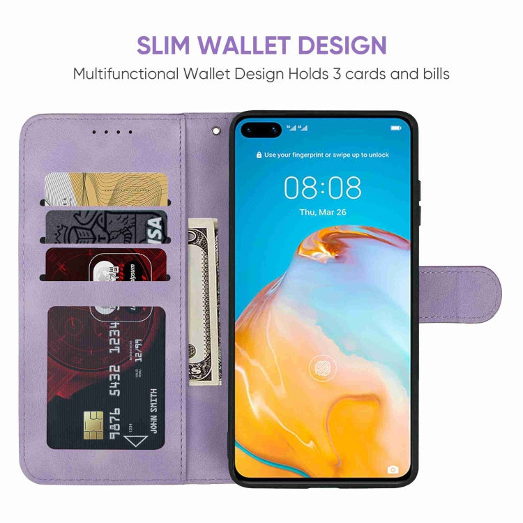 For Huawei P40 Skin Feel Geometric Lines Leather Phone Case