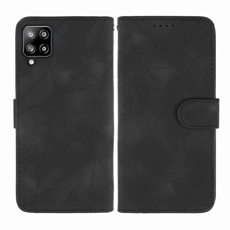 For Huawei P40 Lite Skin Feel Geometric Lines Leather Phone Case