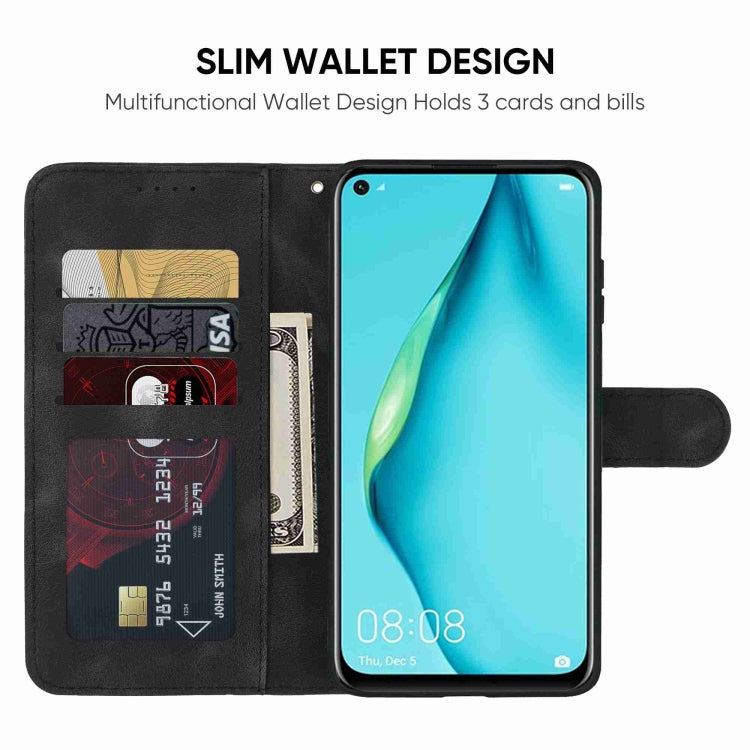 For Huawei P40 Lite Skin Feel Geometric Lines Leather Phone Case