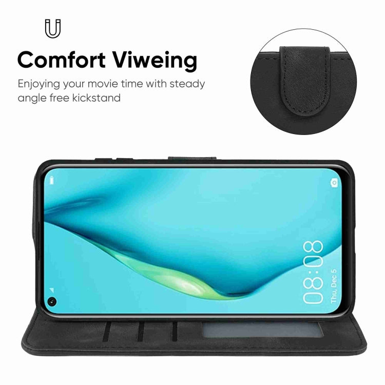 For Huawei P40 Lite Skin Feel Geometric Lines Leather Phone Case
