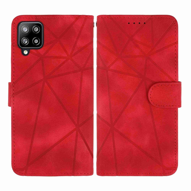 For Huawei P40 Lite Skin Feel Geometric Lines Leather Phone Case