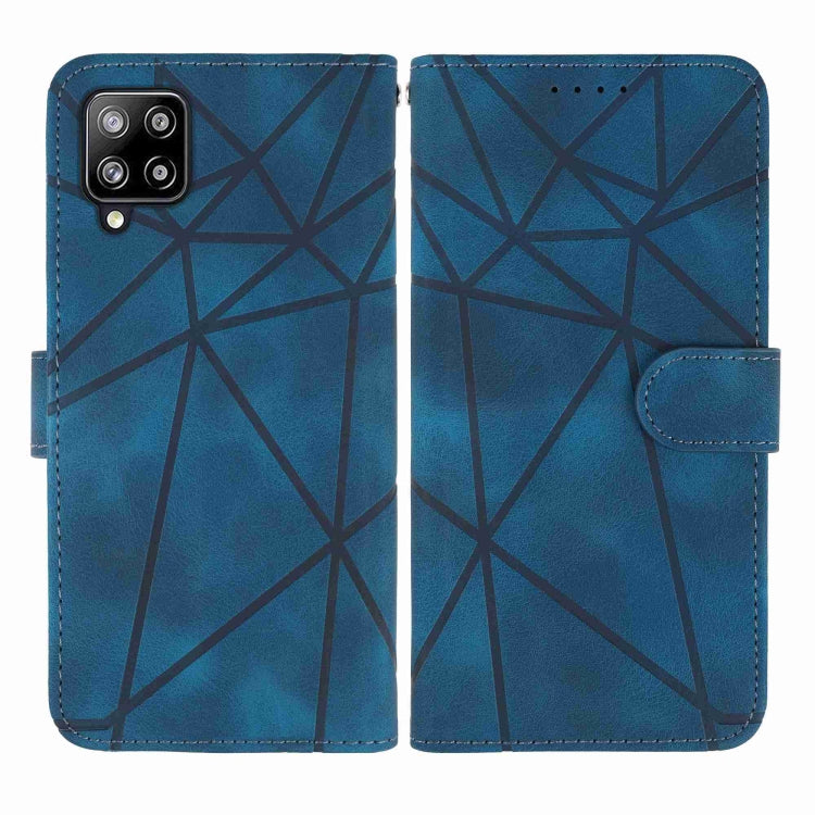 For Huawei P40 Lite Skin Feel Geometric Lines Leather Phone Case