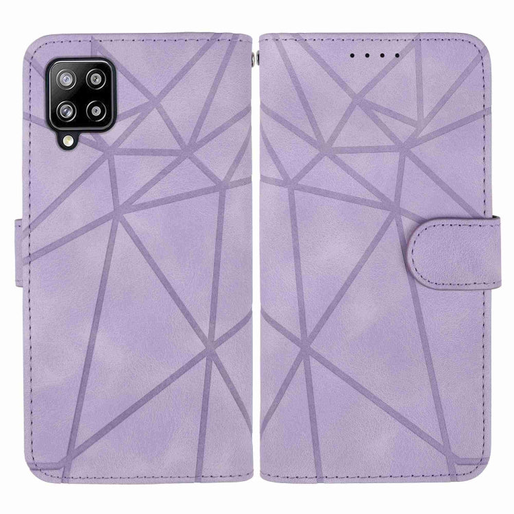 For Huawei P40 Lite Skin Feel Geometric Lines Leather Phone Case