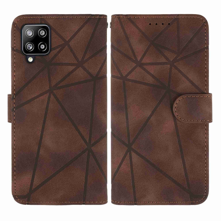 For Huawei P40 Lite Skin Feel Geometric Lines Leather Phone Case