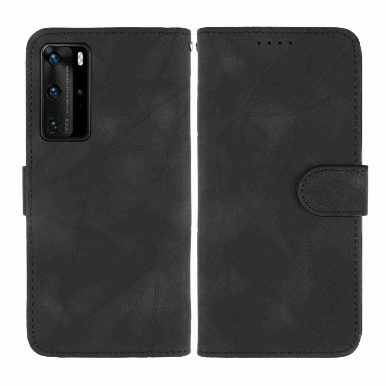 For Huawei P40 Pro Skin Feel Geometric Lines Leather Phone Case