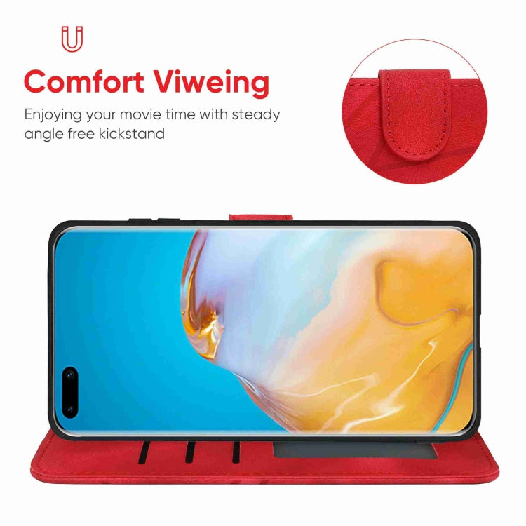 For Huawei P40 Pro Skin Feel Geometric Lines Leather Phone Case