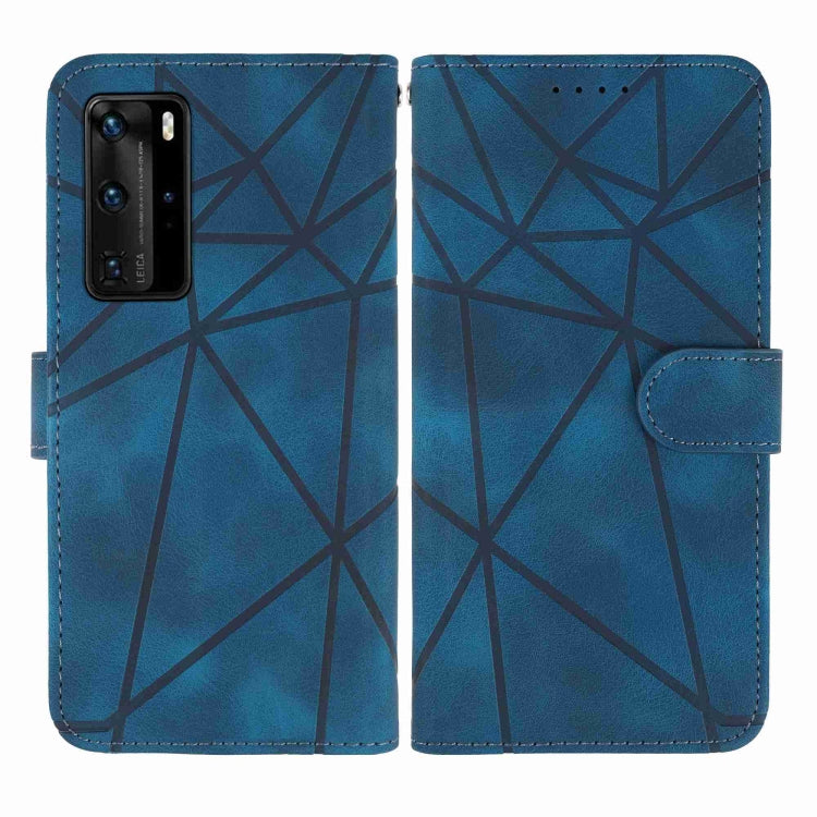 For Huawei P40 Pro Skin Feel Geometric Lines Leather Phone Case