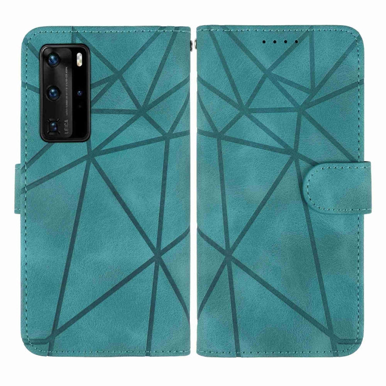 For Huawei P40 Pro Skin Feel Geometric Lines Leather Phone Case