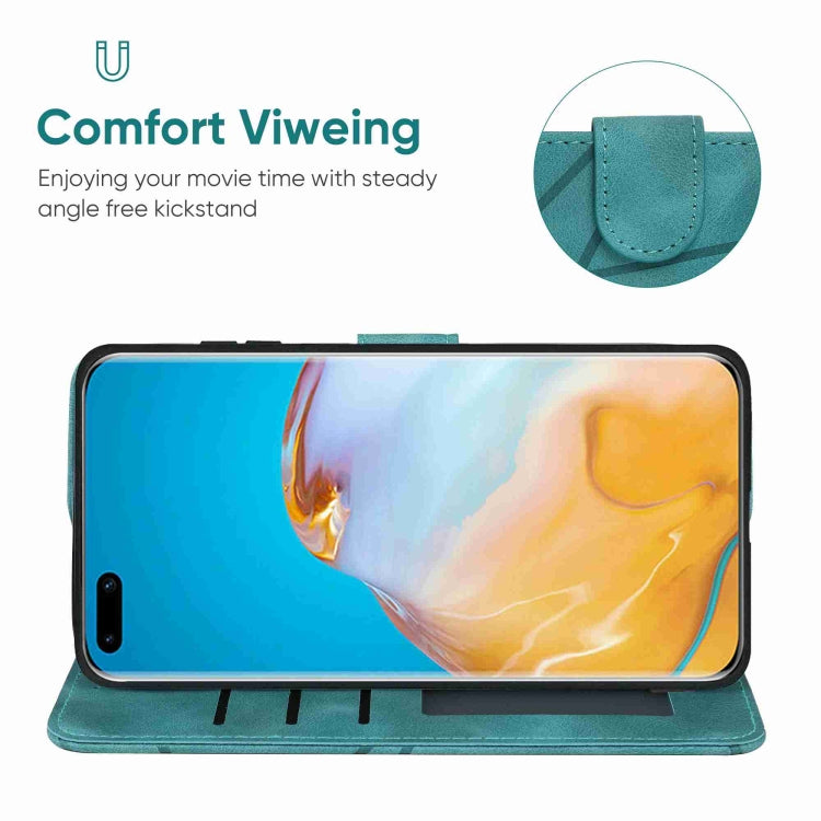 For Huawei P40 Pro Skin Feel Geometric Lines Leather Phone Case