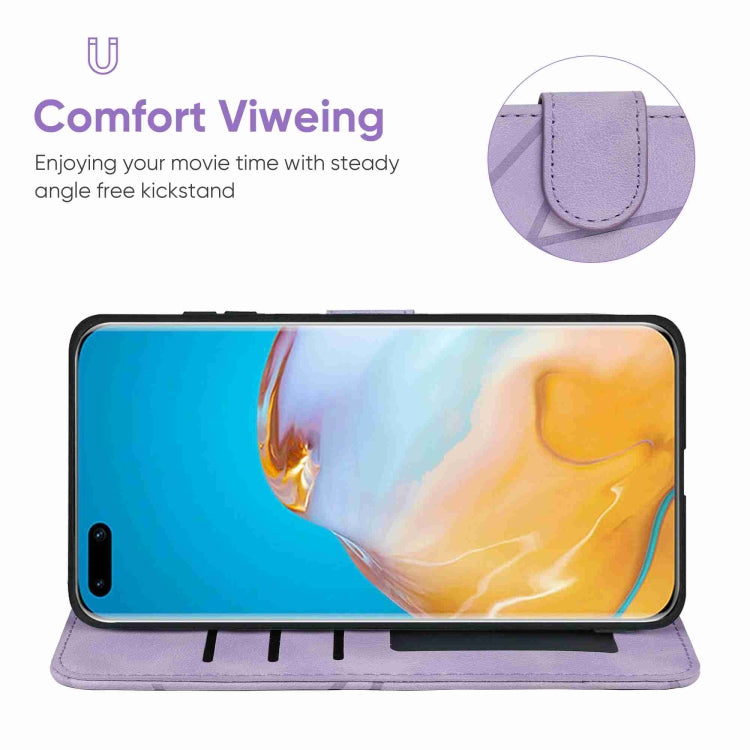 For Huawei P40 Pro Skin Feel Geometric Lines Leather Phone Case