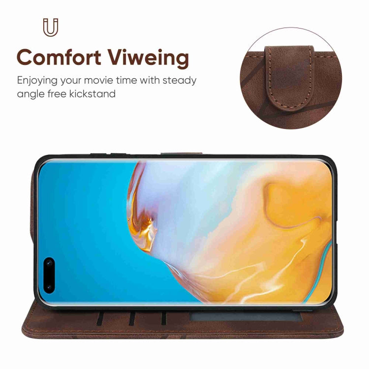 For Huawei P40 Pro Skin Feel Geometric Lines Leather Phone Case
