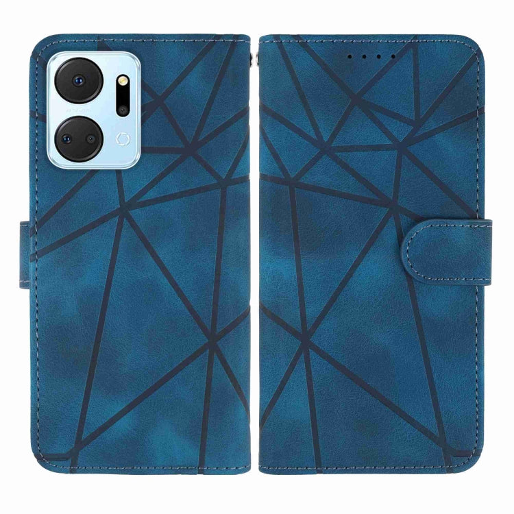 For Honor X7a Skin Feel Geometric Lines Leather Phone Case