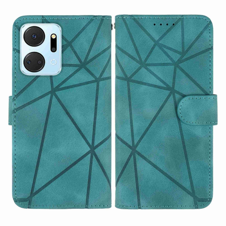 For Honor X7a Skin Feel Geometric Lines Leather Phone Case