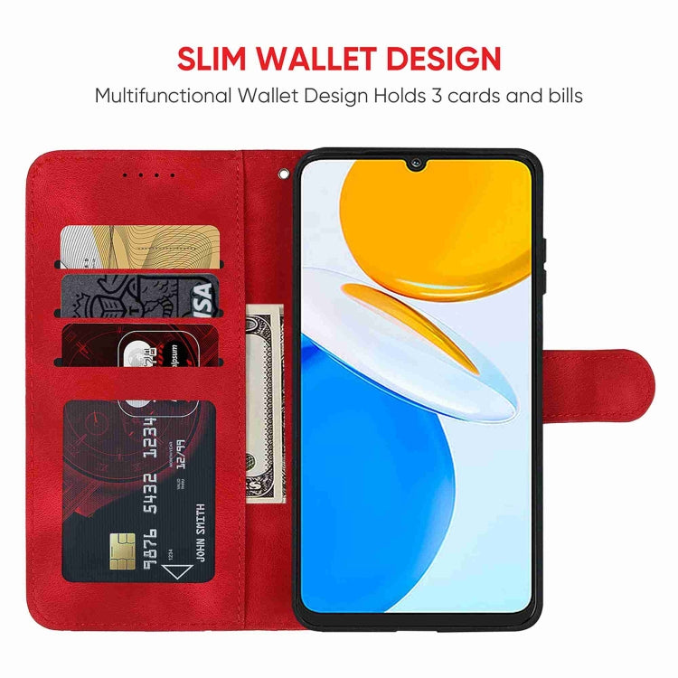 For Honor X7 Skin Feel Geometric Lines Leather Phone Case