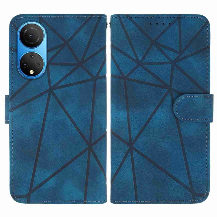 For Honor X7 Skin Feel Geometric Lines Leather Phone Case