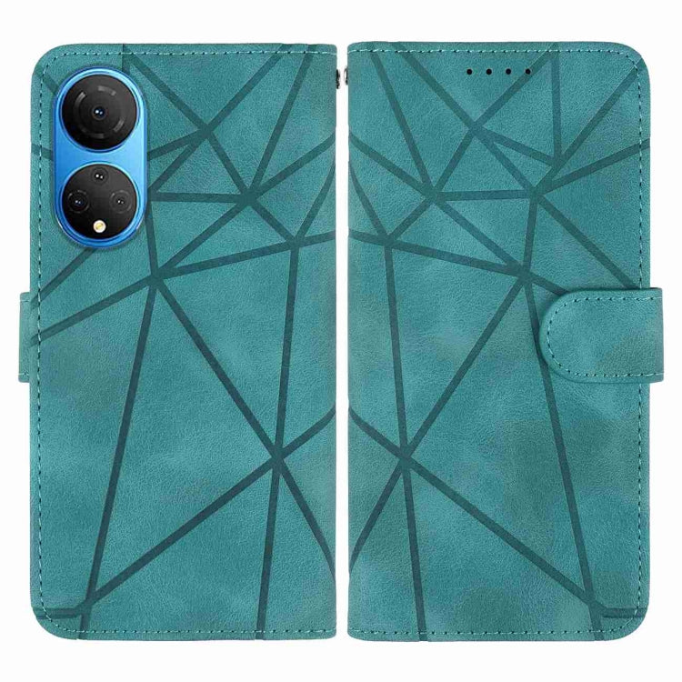 For Honor X7 Skin Feel Geometric Lines Leather Phone Case