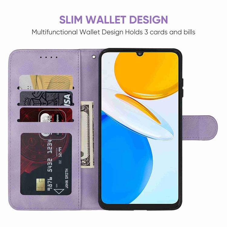 For Honor X7 Skin Feel Geometric Lines Leather Phone Case