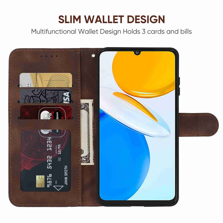 For Honor X7 Skin Feel Geometric Lines Leather Phone Case
