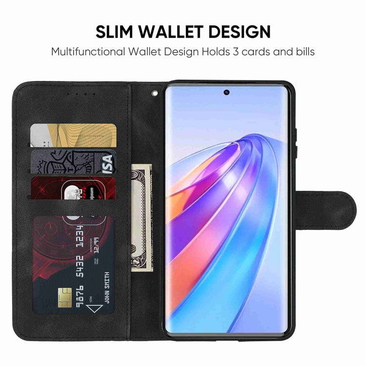 For Honor X9a Skin Feel Geometric Lines Leather Phone Case