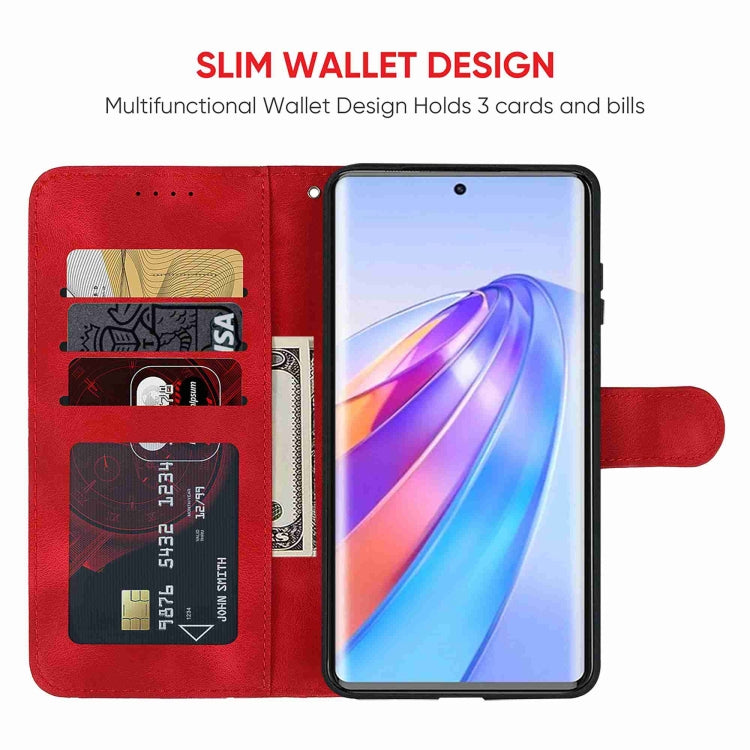 For Honor X9a Skin Feel Geometric Lines Leather Phone Case