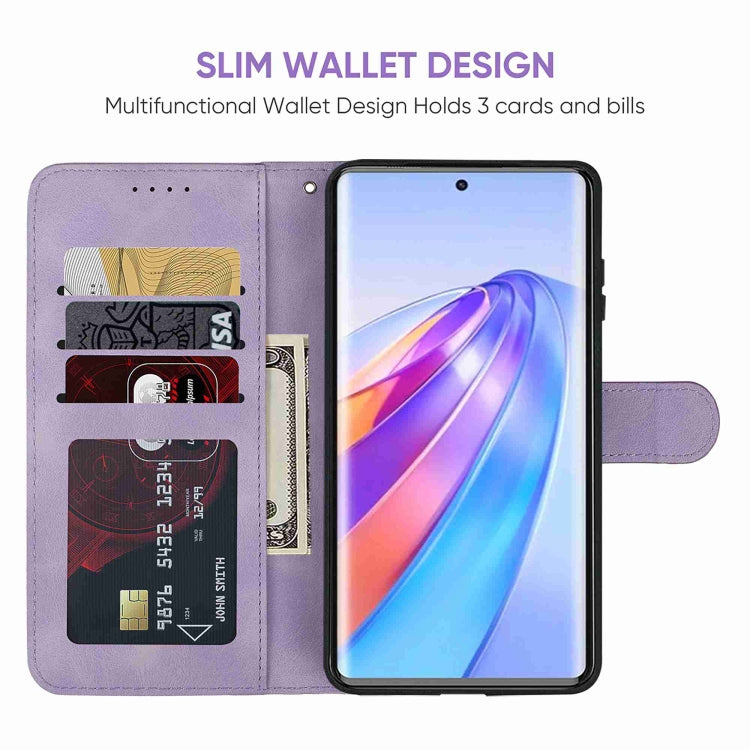 For Honor X9a Skin Feel Geometric Lines Leather Phone Case