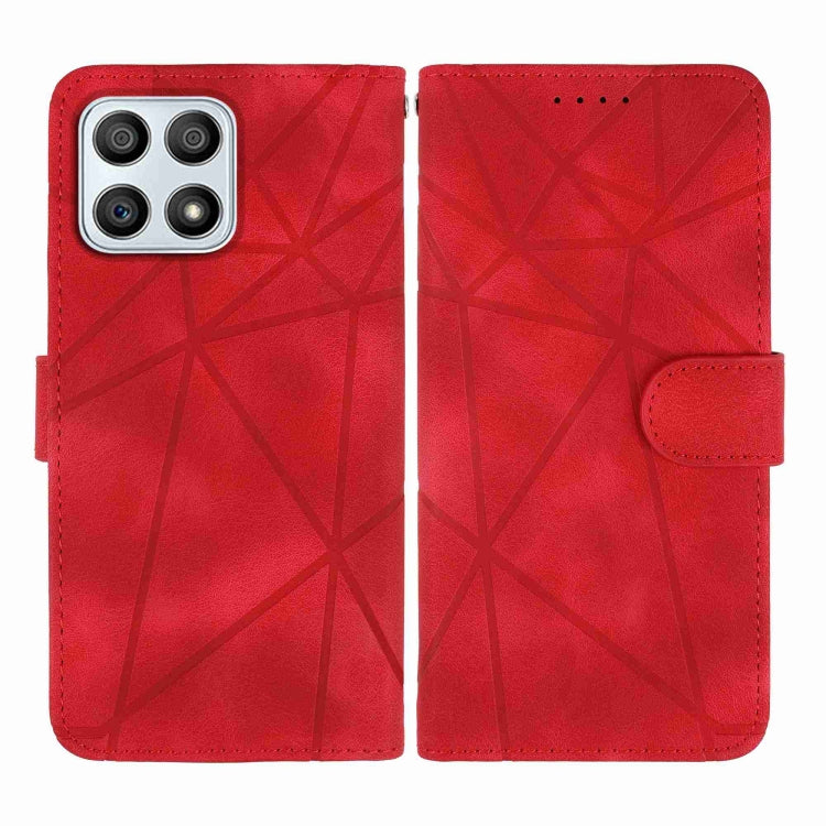 For Honor X30i Skin Feel Geometric Lines Leather Phone Case