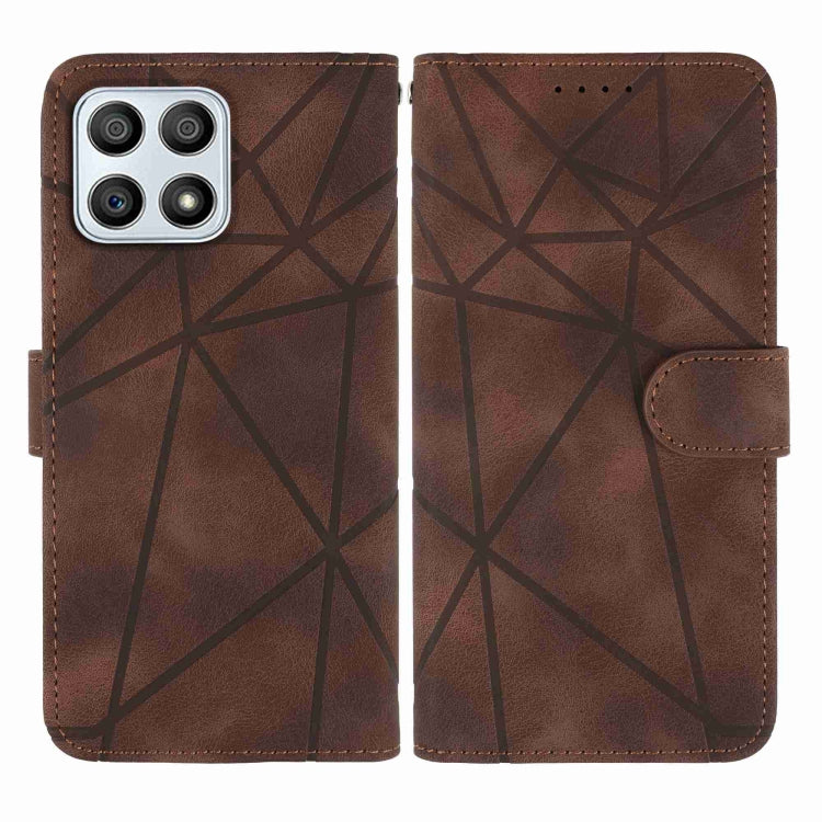 For Honor X30i Skin Feel Geometric Lines Leather Phone Case