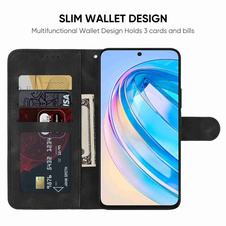 For Honor X8a Skin Feel Geometric Lines Leather Phone Case